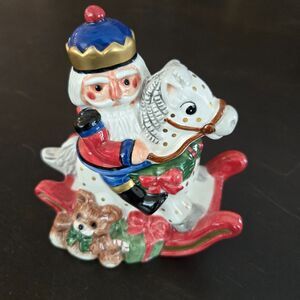 Vtg Fitz & Floyd King Hobby Rocking Horse Nutcracker Collection Sugar Bowl 1992